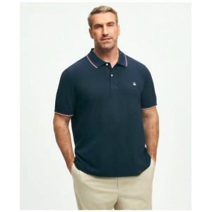 Big & Tall Vintage-Inspired Supima Cotton Short-Sleeve Tennis Polo Shirt