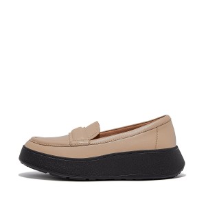 Padded-Detail Leather Flatform Loafers