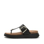 Buckle Leather Toe-Post Sandals