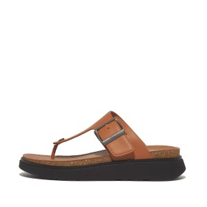 Mens Buckle Leather Toe-Post Sandals