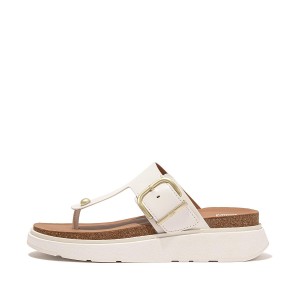 Buckle Leather Toe-Post Sandals