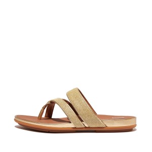 Shimmerlux Strappy Toe-Post Sandals