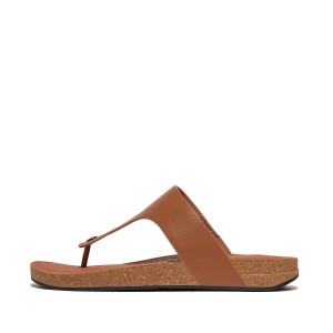 Mens Leather Toe-Post Sandals