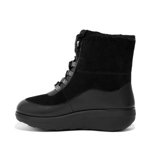 Shearling-Lined Laced Ankle Boots