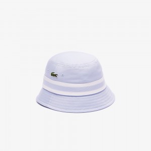 Womens Cotton Gabardine Contrast Stripe Bucket Hat