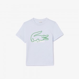Kids Bright Croc Print Cotton T-Shirt