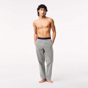 Men's Cotton Poplin Check Print Pajama Pants