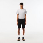 Monochrome Slim Fit Stretch Cotton Bermuda Shorts