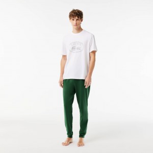 Mens Pajama Set with Contrast Logo Print Pants