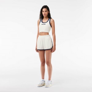 Womens Contrast Trim Terry Shorts