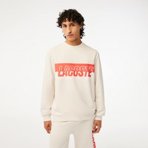 Men's Contrast Logo Print Fleece Sweatshirt