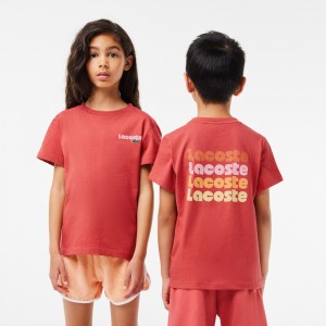 Kids Contrast Print Cotton Jersey T-Shirt