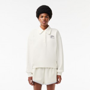 Polo Collar Lacoste Embroidered Sweatshirt