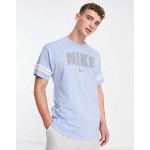 Nike t-shirt with retro chest print in leche blue