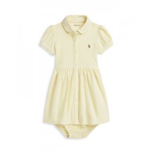 Girls Striped Knit Oxford Shirtdress & Bloomer - Baby