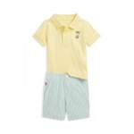 Boys Polo Bear Cotton Polo Shirt & Short Set - Baby