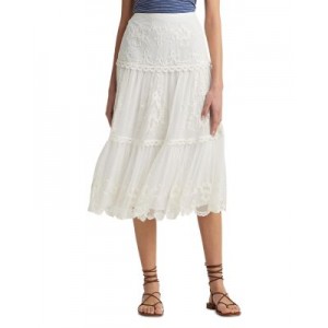 Embroidered Mesh Tiered Skirt