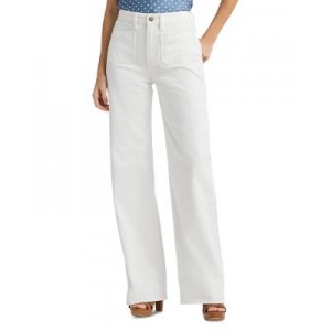High Rise Wide Leg Jeans in White Wash