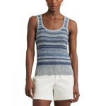Striped Linen and Cotton Sweater Tank Top