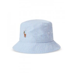 Reversible Cotton Seersucker Bucket Hat