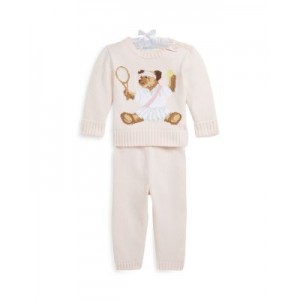 Girls Polo Bear Cotton Sweater & Pant Set - Baby