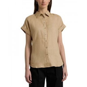 Linen Dolman Sleeve Button Down Shirt