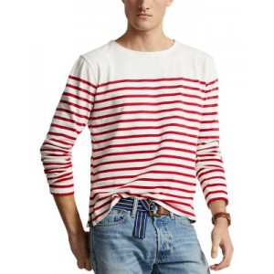 Cotton Classic Fit Striped Boatneck Shirt