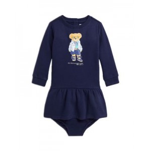Girls Polo Bear Fleece Dress & Bloomer - Baby