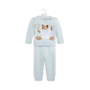 Boys Polo Bear Cotton Sweater & Sweatpant Set - Baby
