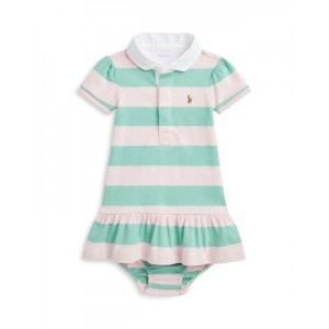 Girls Striped Cotton Rugby Dress & Bloomer - Baby