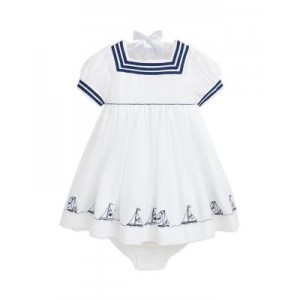 Girls Sailboat Linen Dress & Bloomer - Baby