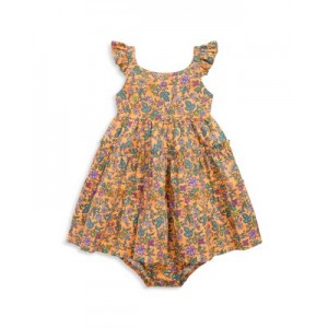 Girls Floral Ruffled Cotton Dress & Bloomers - Baby
