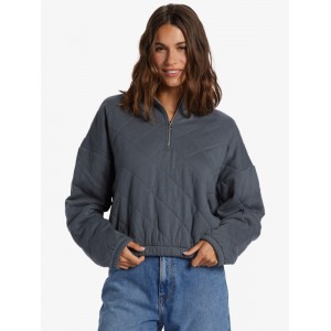Bonfire Babe Quilted Fleece Half-Zip Sweatshirt