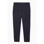 TAPERED ELASTICATED WOOL-TWILL PANTS