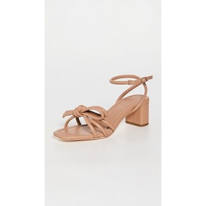 Mikel Leather Bow Mid-Heel Sandals