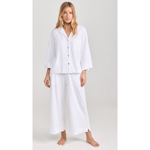 Luxe Pima White Wide Leg Pajama