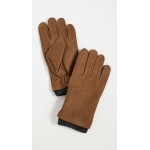 Leather Gloves with Knit Cuff