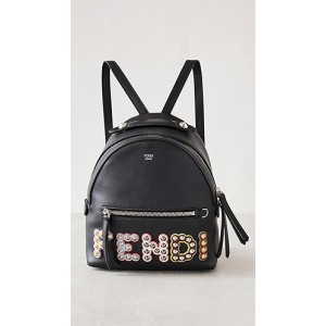 Fendi Mini Logo Backpack, Leather Studded