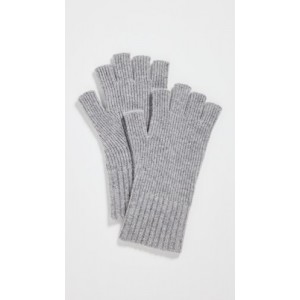 Cashmere Blend Rib Knit Fingerless Gloves