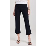 Mid Rise Pintuck Crop Flare Pants
