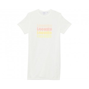 Lacoste Kids Short Sleeve Crew Neck Gradient Lacoste Writing Tee Shirt Dress (Little Kid/Toddler/Big Kid)