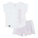 Graphic Tee & Mesh Shorts Set (Infant) White