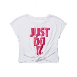 Front Tie Just Do It Graphic T-Shirt (Toddler) White