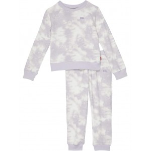Crew Neck Sweatshirt and Joggers Two-Piece Outfit Set (Little Kids) Pastel Lilac