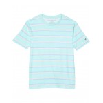 Beach Stripe Short Sleeve T-Shirt (Big Kids) Yucca Mint