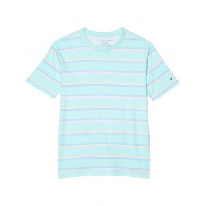Beach Stripe Short Sleeve T-Shirt (Big Kids) Yucca Mint