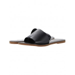 The Boardwalk Post Slide Sandal in Leather True Black