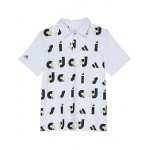 Golf Graphic Print Polo Shirt (Little Kids/Big Kids) Black/Pulse Lime/White
