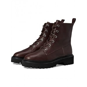 The Rayna Lace-Up Boot in Leather Dark Cabernet