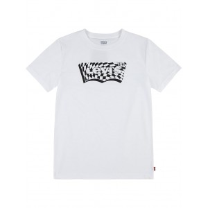 Batwing Fill Graphic T-Shirt (Big Kids) White/Checkered